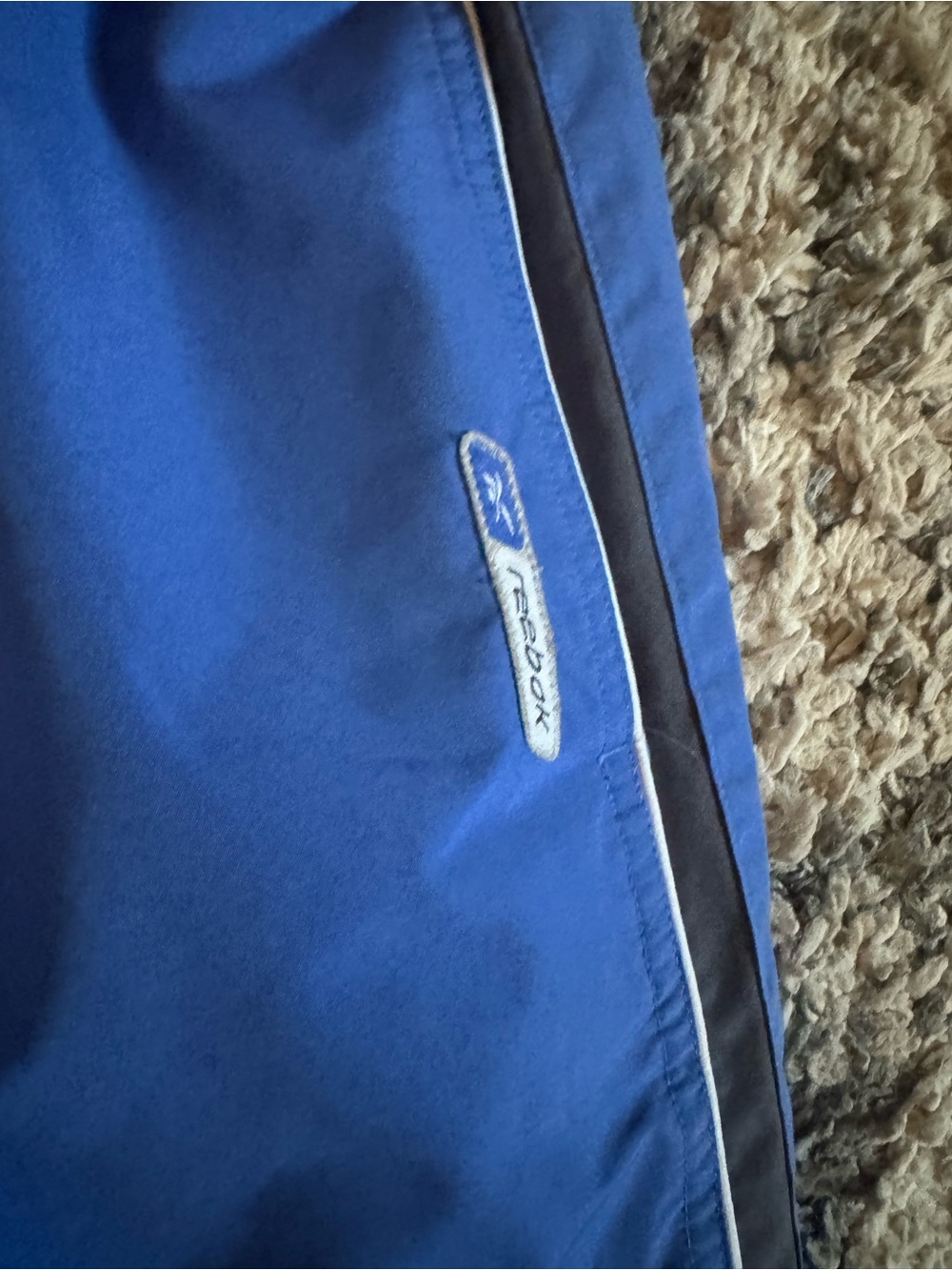 Vintage Reebok Men's Royal Blue Swim Hybrids with Side Stripe - Picture 2 of 4
